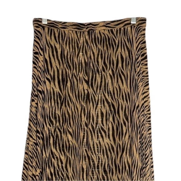 Sterling Styles Reversible Animal Print Metallic Midi Skirt 2X/3X Boho Leopard - Picture 7 of 10
